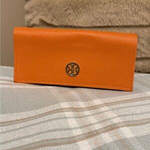 Tory Burch Orange Leather glasses case